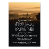 Romantic Misty Mountains Rustic Wedding Invitation