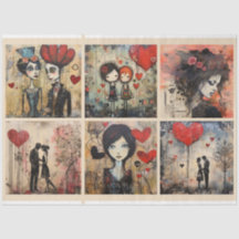 Romantic Mixed Media Background Couple Valentine 2