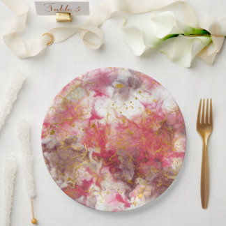 Romantic Modern Abstract Design Paper Plates