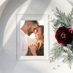 Romantic Modern Acrylic Photo Save the Date