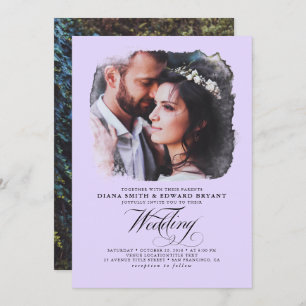 Romantic Modern Elegant Two Photos Wedding Invitat Invitation