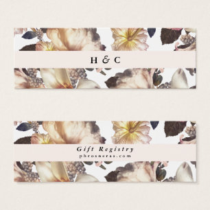 Romantic Modern Flower Floral Gift Registry Insert