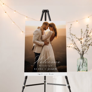 Romantic Modern Photo Wedding Welcome Foam Board