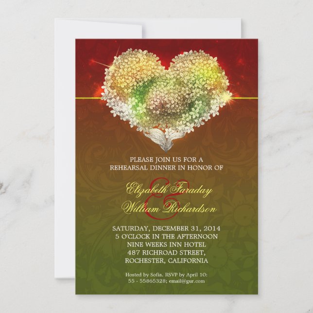 romantic modern rehearsal dinner invitations (Front)