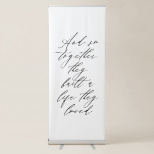 Romantic Modern Wedding Decor & Photo Backdrop Retractable Banner