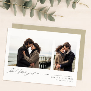 Romantic Modern Wedding Photo Invitation