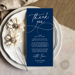 Romantic Modern Wedding Reception Thank You Card