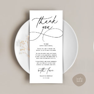 Romantic Modern Wedding Reception Thank You Card