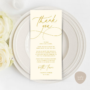 Romantic Modern Wedding Reception Thank You Card