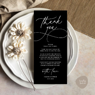 Romantic Modern Wedding Reception Thank You Card