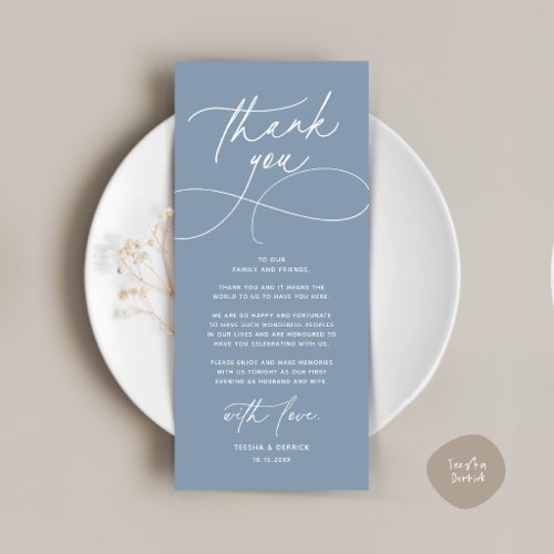 Romantic Modern Wedding Reception Thank You Card