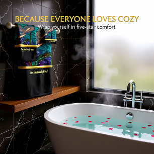 Romantic modern with gold foil glass flower monogr bath towel set