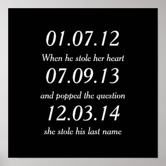 Engagement Party Posters Zazzle Moments Personalized Dates Custom Wedding Poster