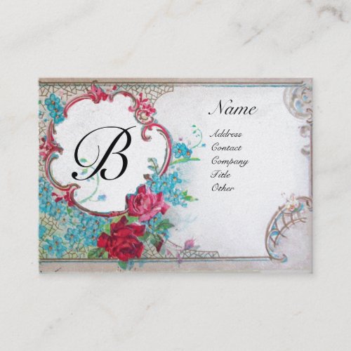 ROMANTIC MONOGRAM gold metallic paper Business Card