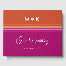Romantic Monogram Lesbian Flag Stripes Wedding