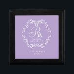 Romantic Monogram Lilac Gift Box<br><div class="desc">Attractive romantic framed monogram.</div>