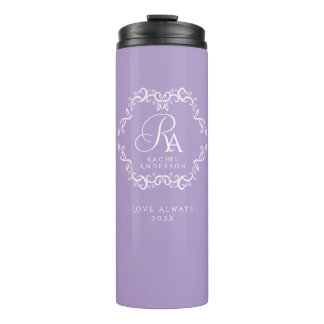 Romantic Monogram Lilac Thermal Tumbler