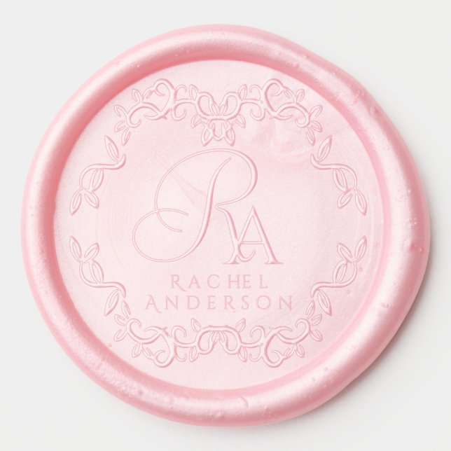 Romantic Monogram Wax Seal Sticker (Front)