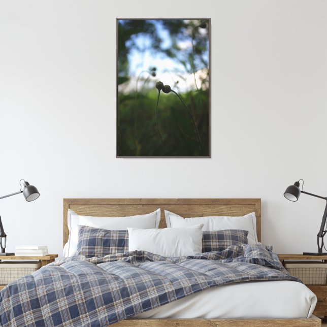 Romantic Moody Flowers – Botanical Fantasy Boho Canvas Print (Insitu(Bedroom))