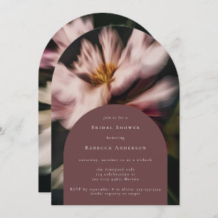 Romantic Moody Flowers Floral Bridal Shower Arch Invitation