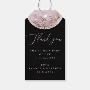 Romantic Moon Elegant Black Wedding Thank You Gift Tags
