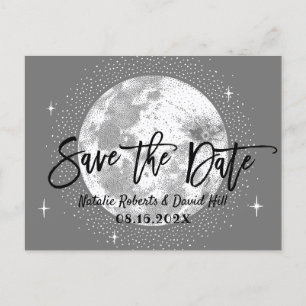 Romantic Moon & Stars Wedding Save the Date Announcement Postcard