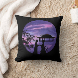 Romantic Moonlight Boat Ride Pillow Asian Love S