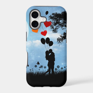 Romantic Moonlight Couple Silhouette Love iPhone 17 Case
