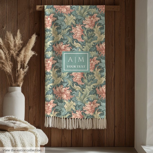 Romantic Morris style pimpernel personalized cozy  Fleece Blanket (Romantic Morris style pimpernel personalized cozy Fleece Blanket)