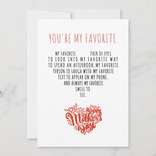  Romantic Mother Day for Mom Holiday Card