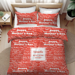 Romantic Mother’s Day Gift Soft Pastel Lettering  Duvet Cover