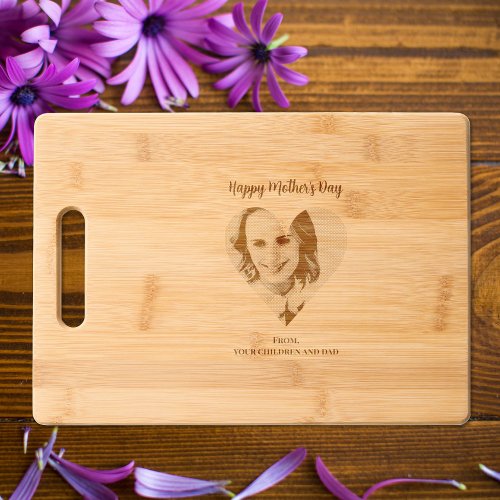 Romantic Mothers Day Photo Heart Cutting Board
