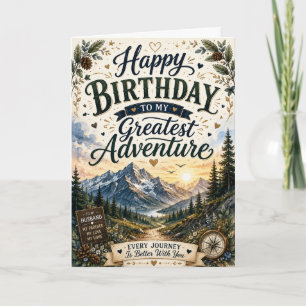 Romantic Mountain Birthday Card for Husband
