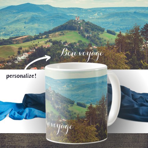 Romantic mountain landscape coffee mug