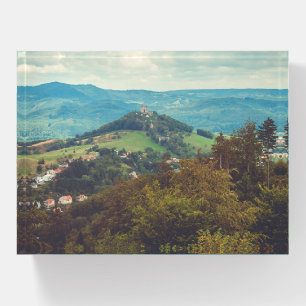 Romantic mountain landscape paperweight