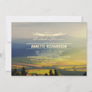 Romantic Mountains Bridal Shower Invitations