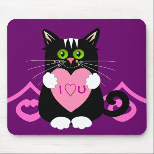 Romantic mousepad with cat