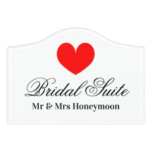 Romantic mr and mrs custom bridal suite honeymoon door sign