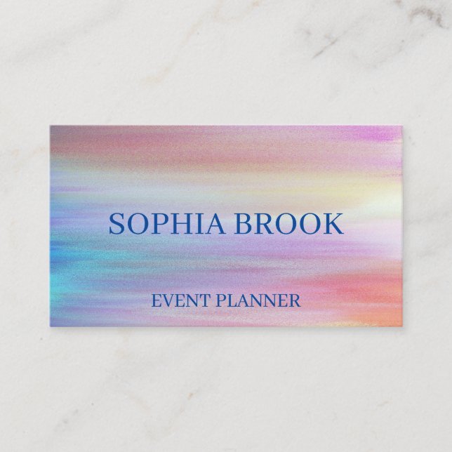 Romantic multiple watercolor sunset business card (Front)