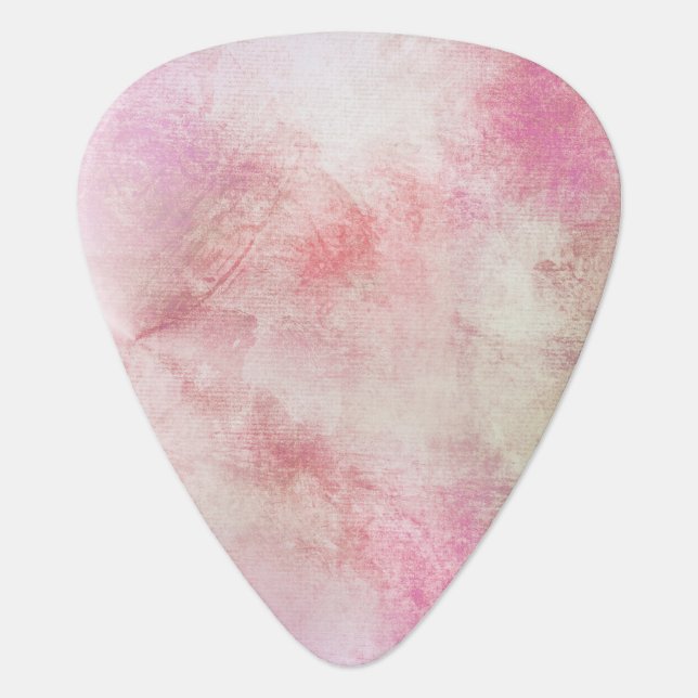 Romantic Music Gift Feminine Soft Pink Watercolor Guitar Pick (Front)