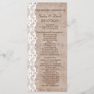 Romantic Music Sheet & Lace Wedding Program