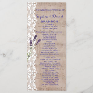Romantic Music Sheet Lavender Program Custom