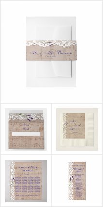 Romantic Music Sheet Lavender Wedding Collection