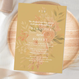 Romantic Mustard Boho Floral Invitation