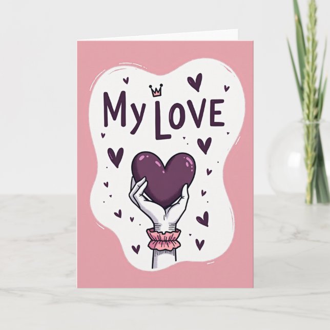 Romantic My Love Heart Card (Front)