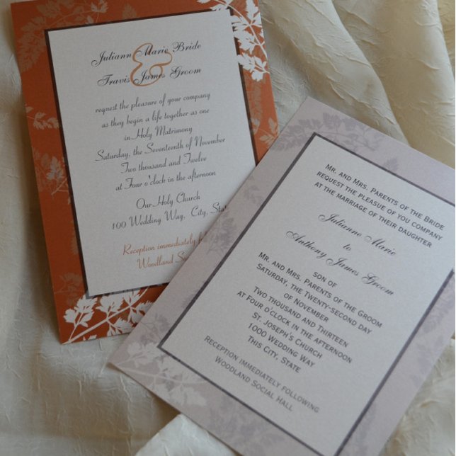 Romantic Nature Silver Wedding Invitation (Creator Uploaded)