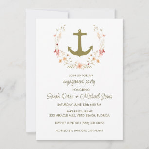 Romantic Nautical Engagement Party Invitation