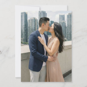 Romantic Navy Beige Photo Invitation