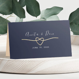 Romantic Navy Blue Wedding Place Card
