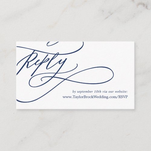 Romantic Navy Calligraphy Wedding Website RSVP